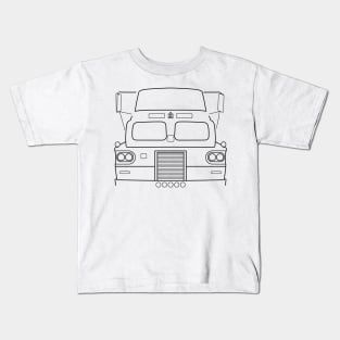 International Harvester Sightliner classic truck black outline graphic Kids T-Shirt